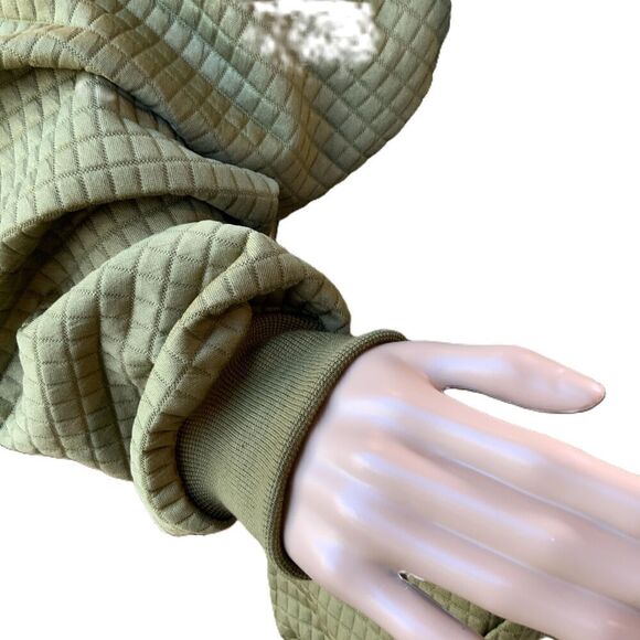 Thermowave Green Quarter Zip Wafer Texture Long Sleeve Pullover Sweatshirt Sz Lg - Picture 5 of 12